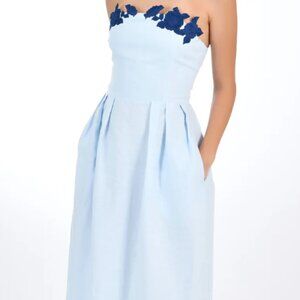 Fanm Mon Lorr Strapless Midi Dress, Light Lagoon, Size L